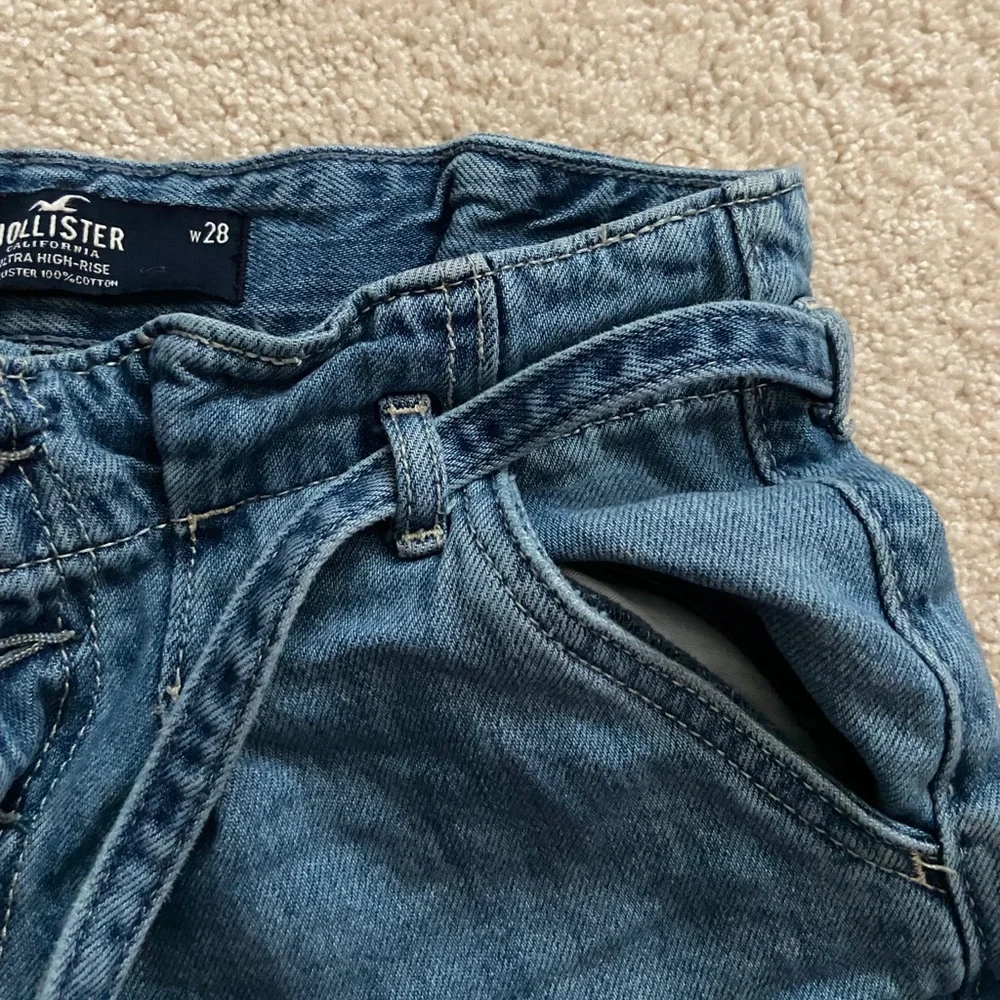 hollister paperbag high-waisted denim shorts